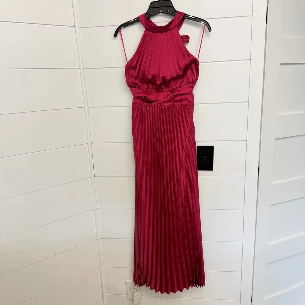 NEW Abercrombie & Fitch Giselle Halter Pleated Maxi Dress Size XS 23768_5